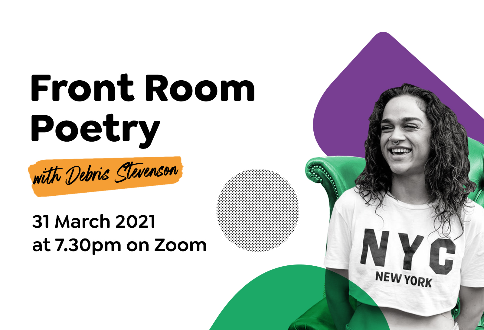 Debris Stevenson in Front Room Poetry