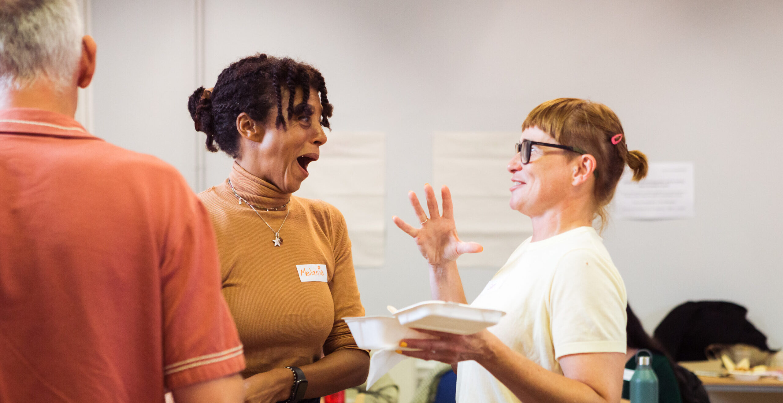 Artists talking together at our Producer Gathering event