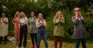 BPH team clapping during a rounders game in Roberts Park